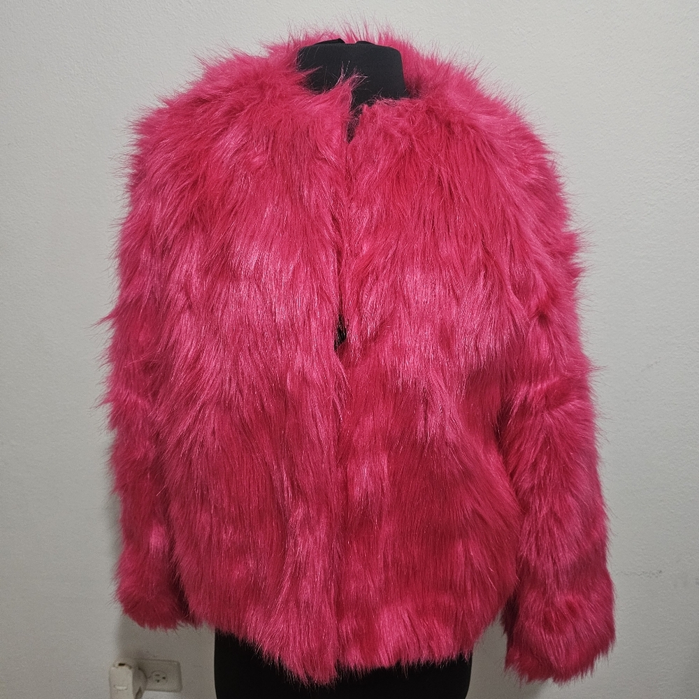 PINK FAUX FUR COAT